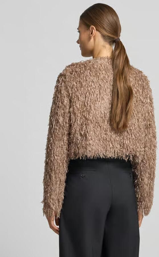 Christian Berg Woman Selection Cropped jas met veren en ronde halslijn - Foto 2