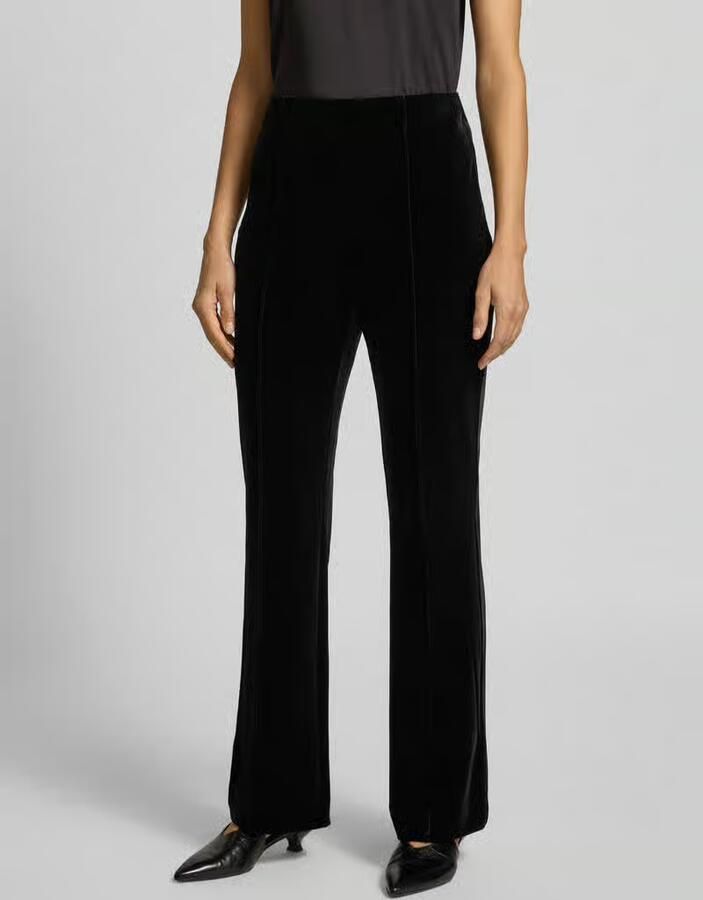 Christian Berg Woman Selection Flared fit stoffen broek van fluweel met siernaden - Foto 2