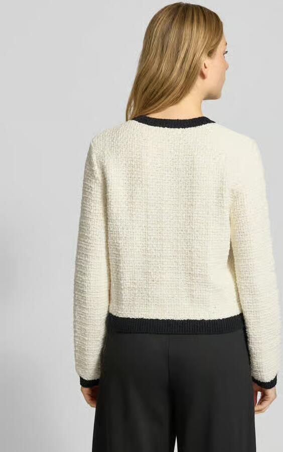 Christian Berg Woman Selection Gebreid jack in bouclé-look met ronde hals
