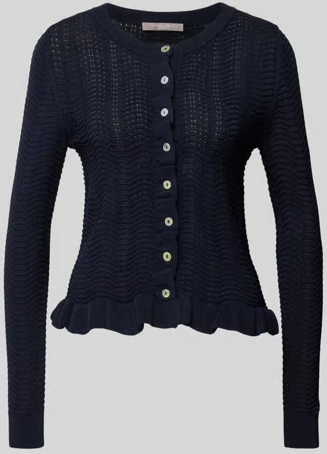 Christian Berg Woman Selection Gebreid vest met ronde halslijn en golvende zoom - Foto 2