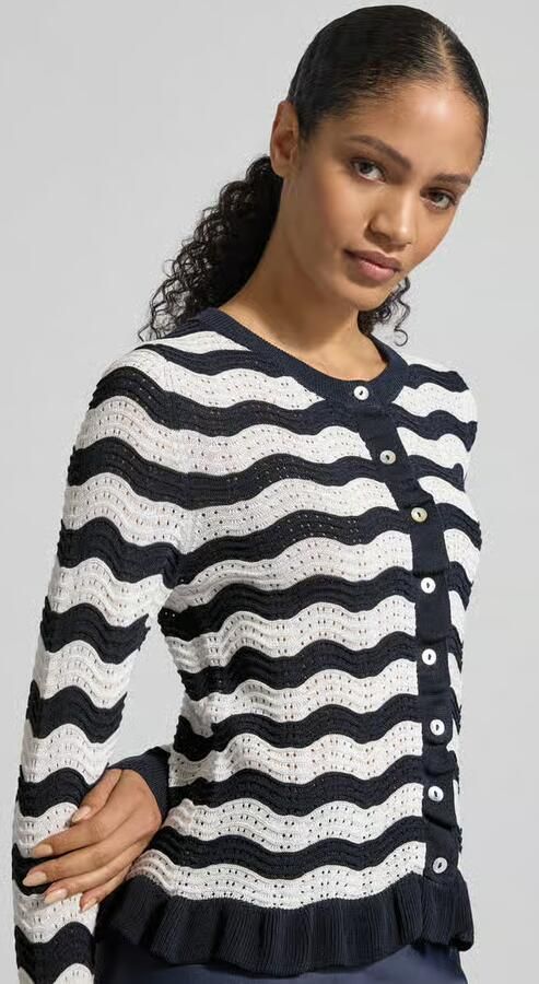 Christian Berg Woman Selection Gebreid vest met ronde hals en knoopsluiting