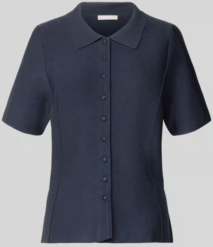 Christian Berg Woman Selection Gebreid shirt van viscosemix met knoopsluiting