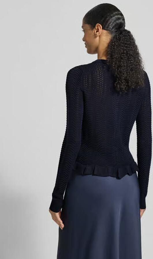 Christian Berg Woman Selection Gebreid vest met ronde halslijn en golvende zoom