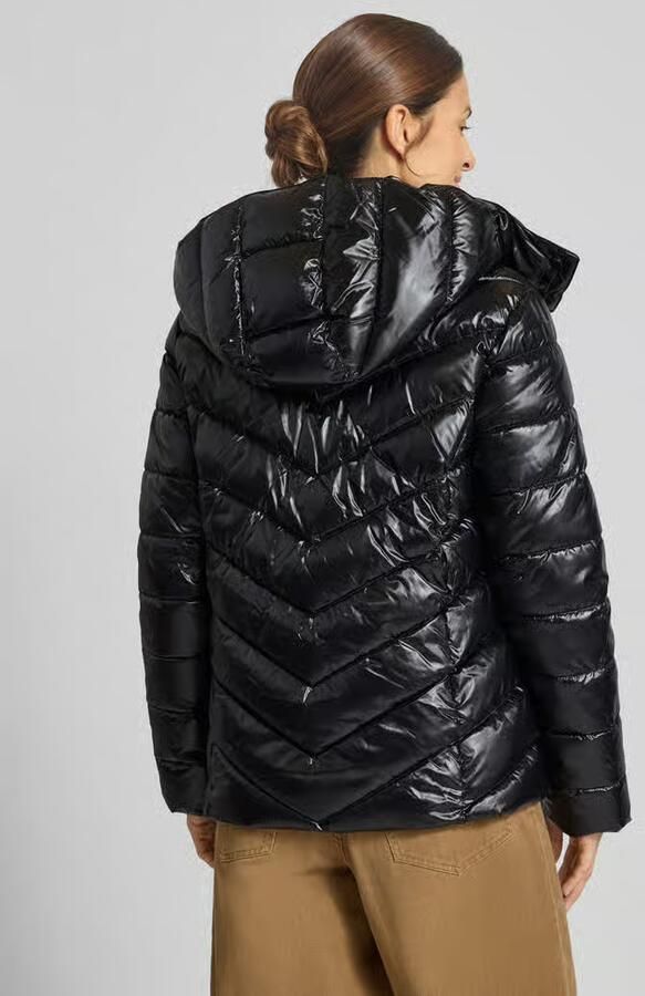 Christian Berg Woman Selection Gewatteerd jack met capuchon en ritssluiting