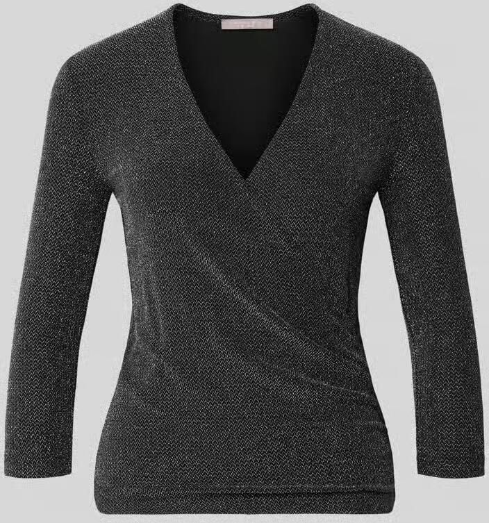 Christian Berg Woman Selection Glanzend blouseshirt met v-hals