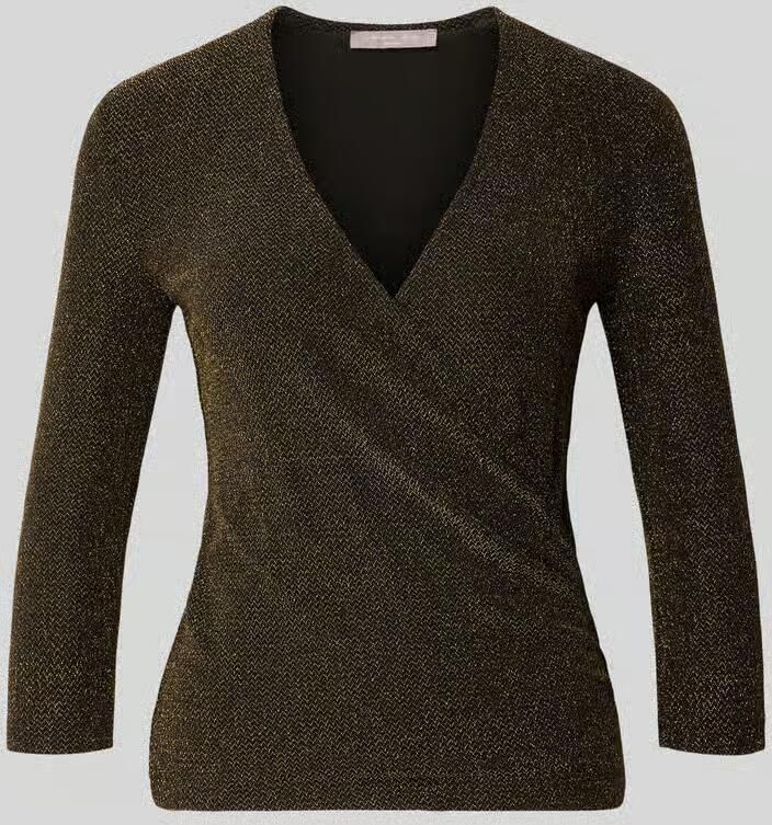 Christian Berg Woman Selection Glanzend blouseshirt met v-hals