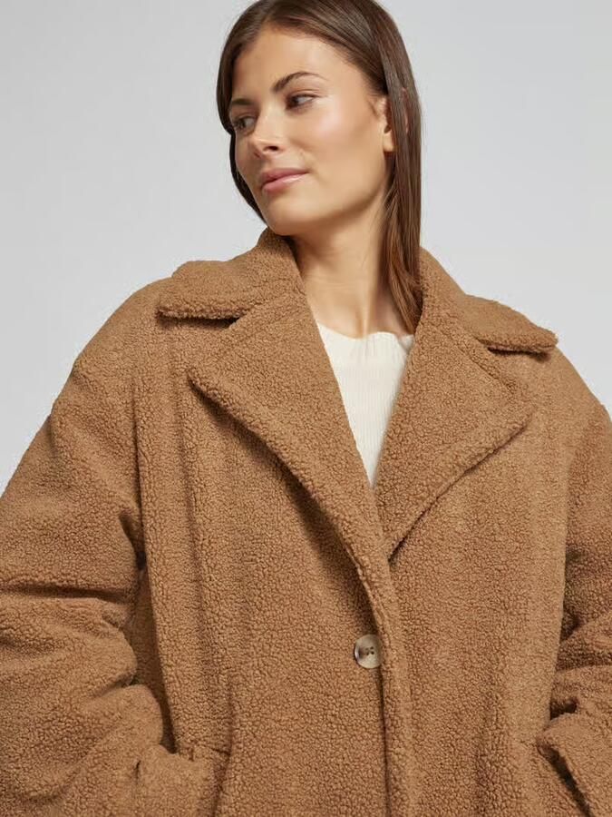 Christian Berg Woman Selection Teddy-mantel met doorgestikte inzet en knoopsluiting