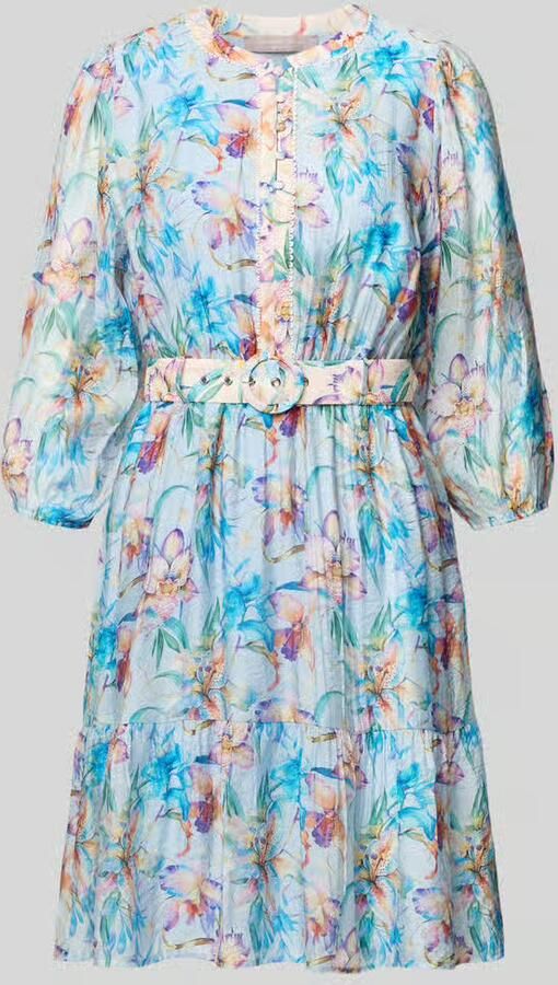 Christian Berg Woman Selection Knelange jurk in all-over look met riem - Foto 2