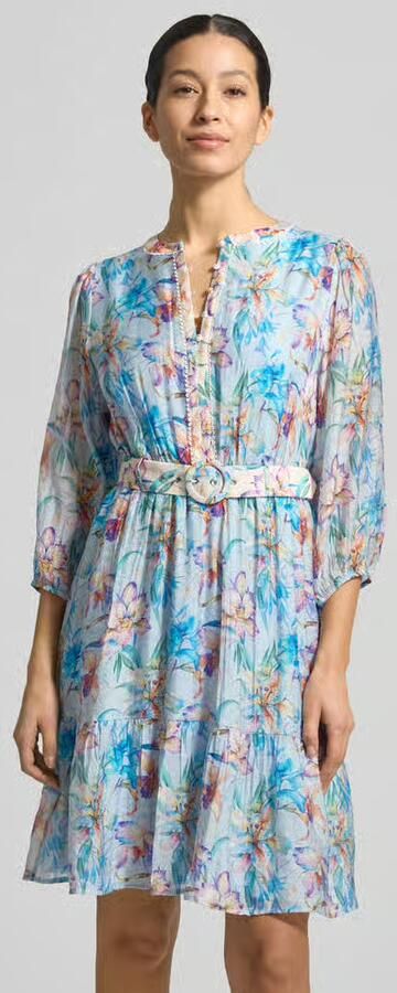 Christian Berg Woman Selection Knelange jurk in all-over look met riem - Foto 2