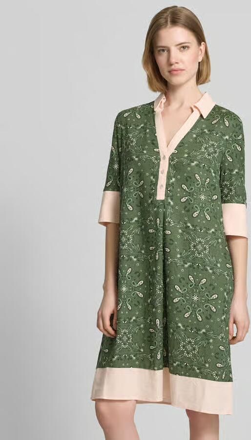 Christian Berg Woman Selection Knielange jurk met polokraag en korte knoopsluiting - Foto 3