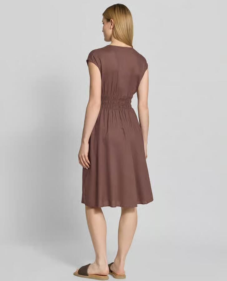 Christian Berg Woman Selection Knielange jurk van linnenmix met knoopsluiting