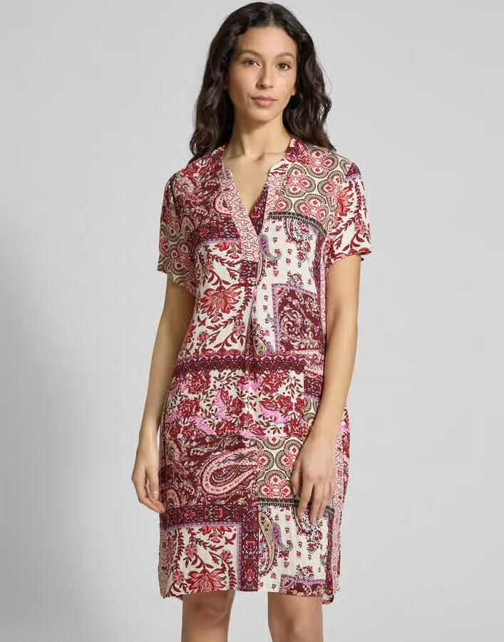 Christian Berg Woman Selection Knielange jurk van viscose met V-hals - Foto 2