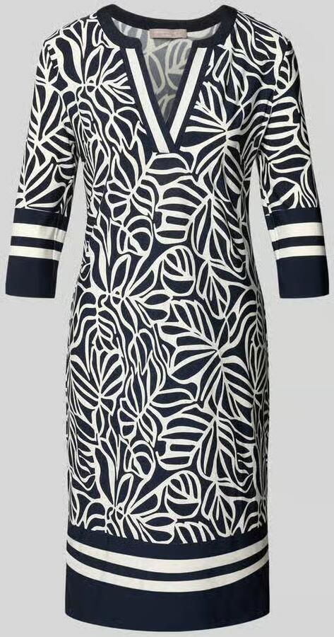 Christian Berg Woman Selection Knielange tuniekjurk met V-hals en 3 4-mouwen