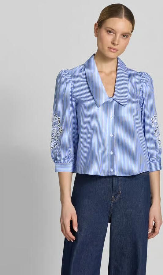 Christian Berg Woman Selection Korte blouse met ajourwerk en 3 4-mouw - Foto 4