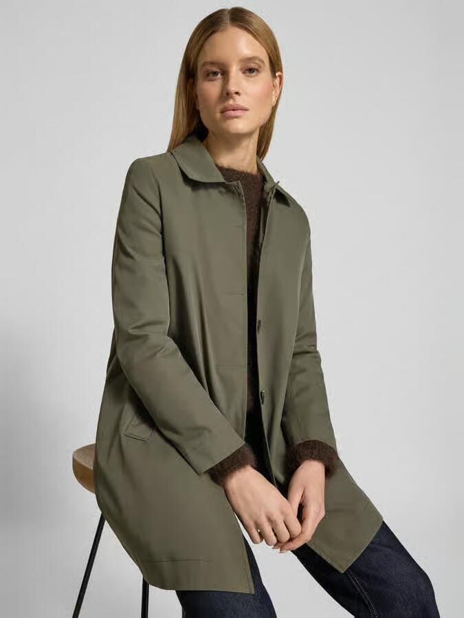 Christian Berg Woman Selection Lange jas met blinde knoopsluiting en steekzakken - Foto 2