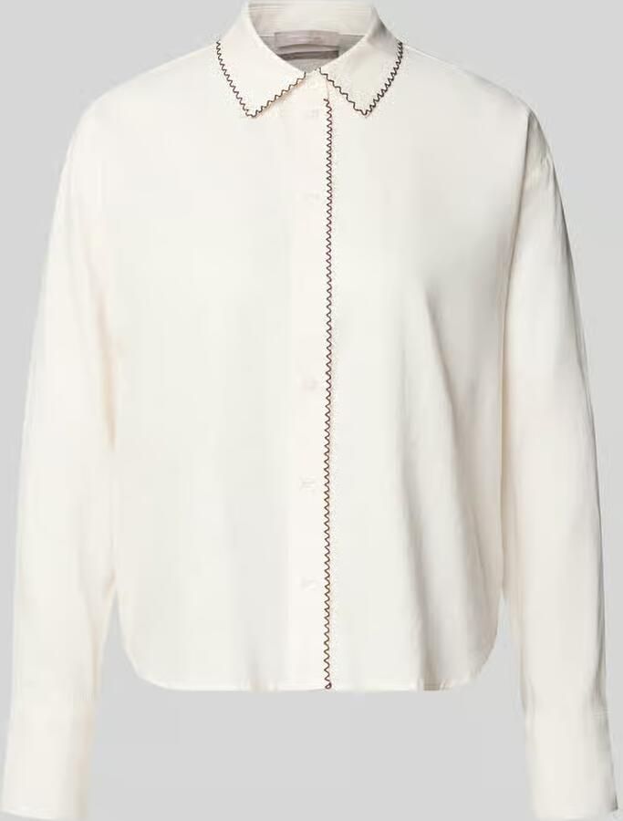 Christian Berg Woman Selection linnen blouse met siernaad en kentkraag - Foto 2