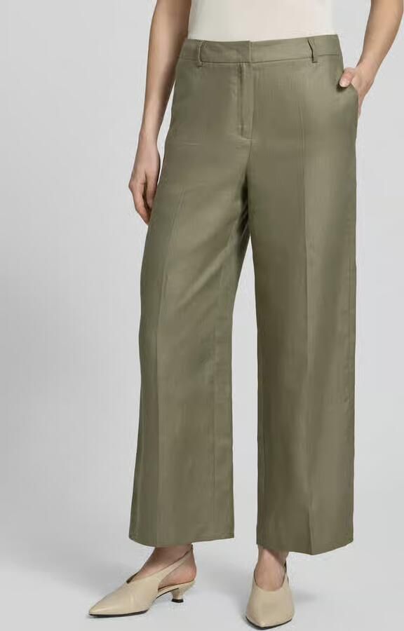 Christian Berg Woman Selection Linnen broek met persplooien en achterzak - Foto 2