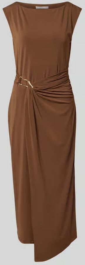 Christian Berg Woman Selection midi-jurk in wikkellook met ronde hals - Foto 2