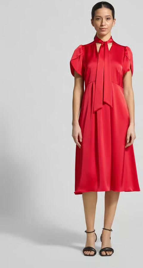 Christian Berg Woman Selection Midi-jurk met V-hals en Strik - Foto 3