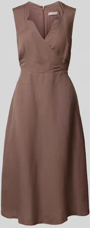 Christian Berg Woman Selection midi-jurk van mix van linnen en viscose in wikkellook - Foto 2