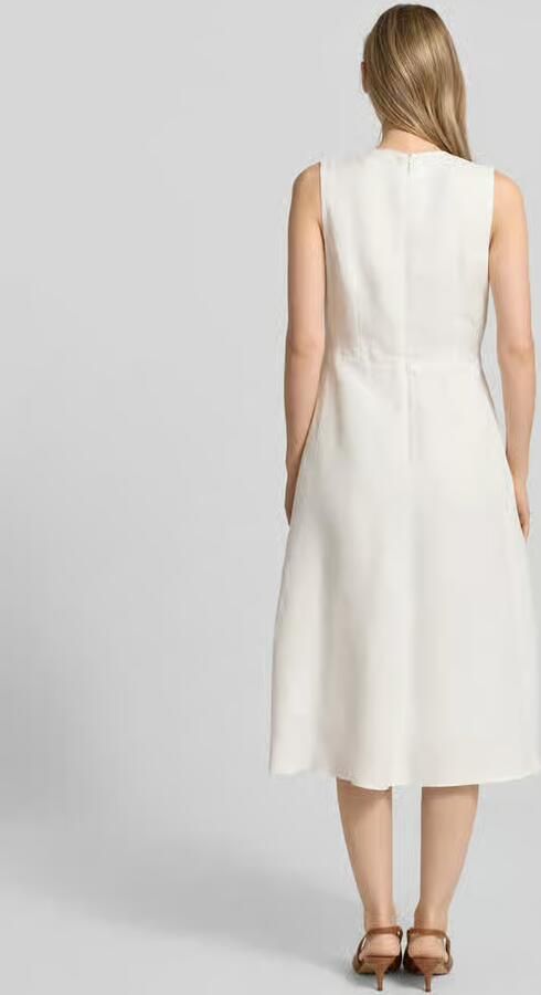 Christian Berg Woman Selection midi-jurk van mix van linnen en viscose in wikkellook