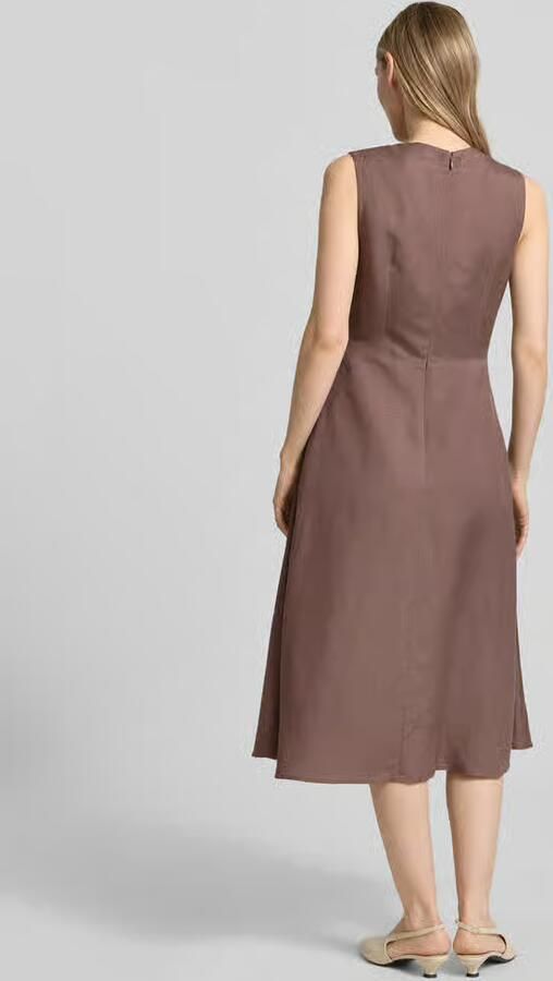 Christian Berg Woman Selection midi-jurk van mix van linnen en viscose in wikkellook - Foto 3