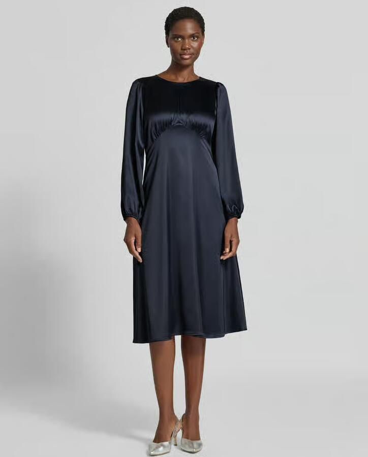 Christian Berg Woman Selection Midi-jurk van satijn met druppelvormige hals - Foto 3