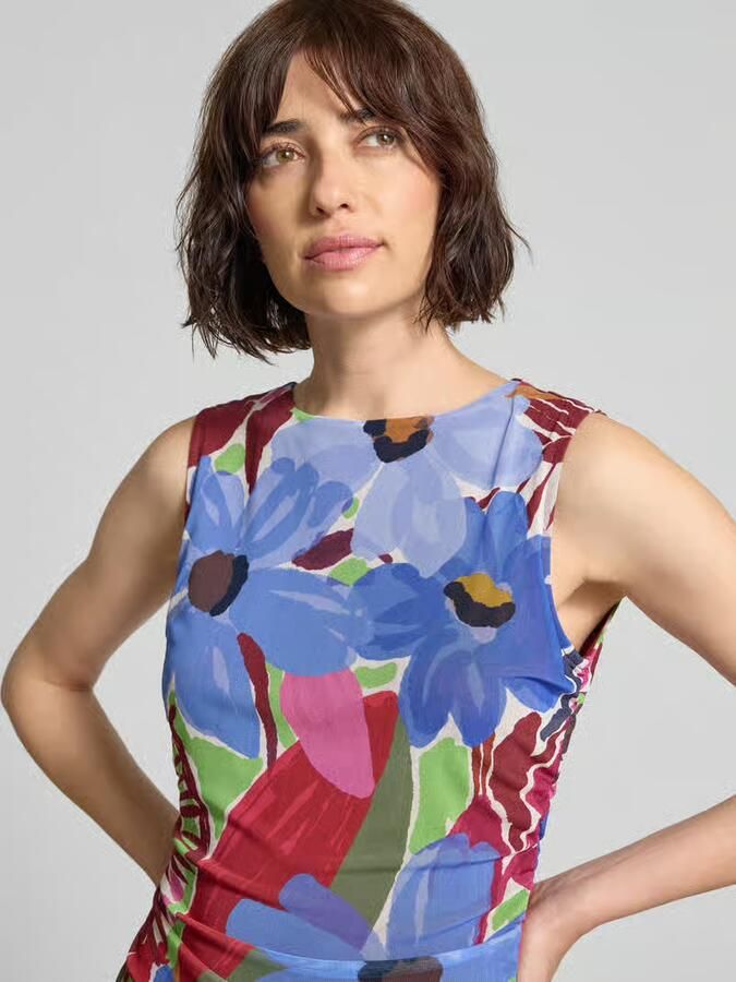 Christian Berg Woman Selection Midijurk van mesh met bloemenprint