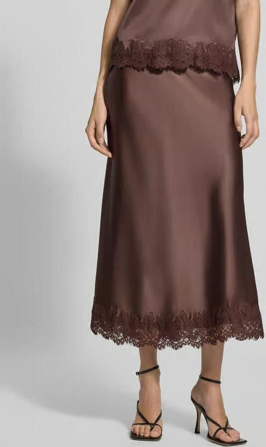 Christian Berg Woman Selection Midirok van satijn met kant - Foto 2