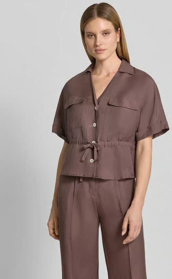 Christian Berg Woman Selection Overhemdblouse van mix van linnen en viscose - Foto 4