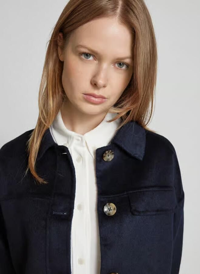 Christian Berg Woman Selection Overhemdjack met wol en labeldetail - Foto 2
