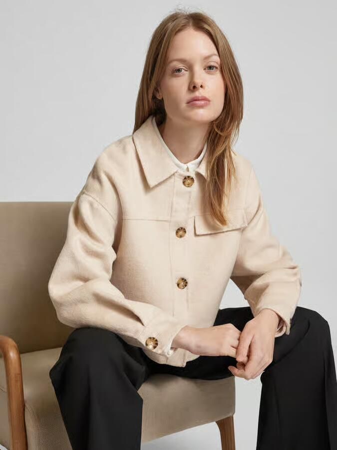 Christian Berg Woman Selection Overhemdjack met wol en labeldetail - Foto 2