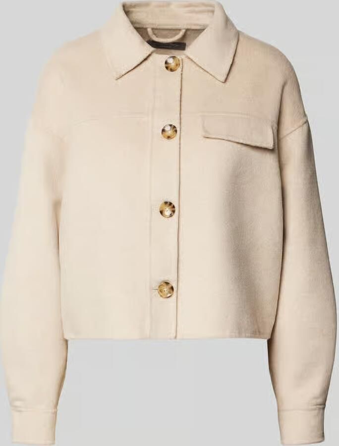 Christian Berg Woman Selection Overhemdjack met wol en labeldetail