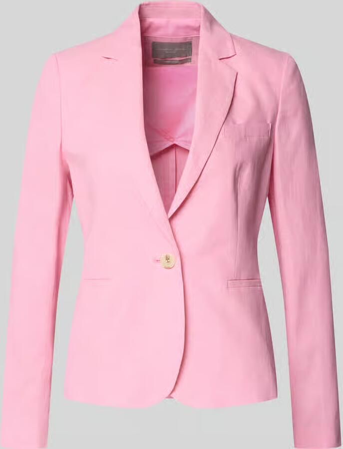 Christian Berg Woman Selection regular fit blazer van linnenmix met paspelzakken - Foto 2