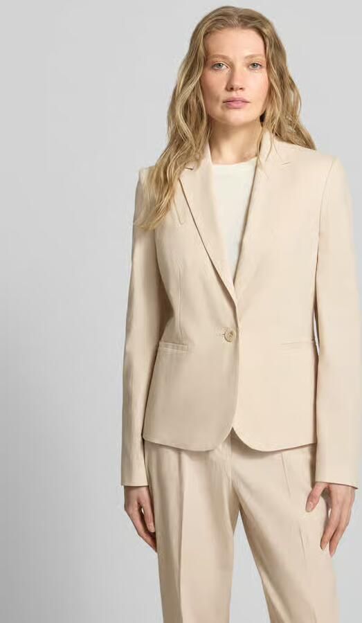 Christian Berg Woman Selection regular fit blazer van linnenmix met paspelzakken - Foto 3