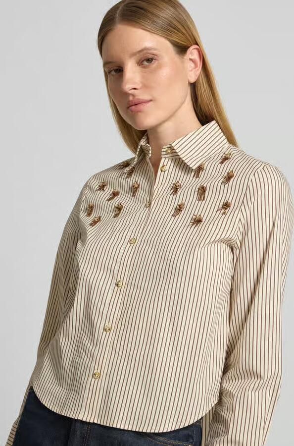 Christian Berg Woman Selection regular fit blouse in all-over look met parels