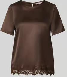 Christian Berg Woman Selection Regular fit blouse van satijn met kant