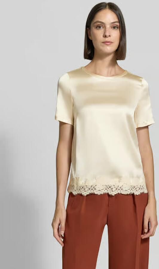 Christian Berg Woman Selection Regular fit blouse van satijn met kant - Foto 3