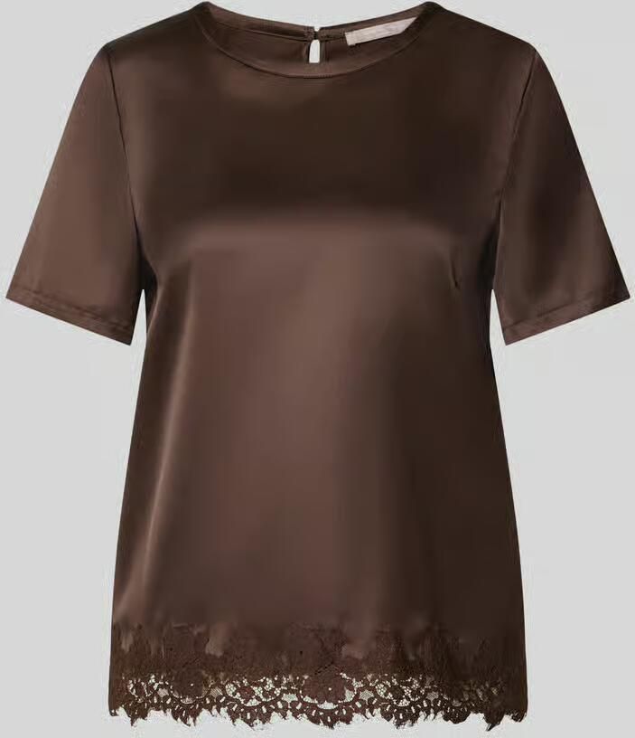 Christian Berg Woman Selection Regular fit blouse van satijn met kant - Foto 2