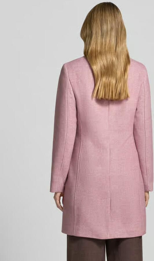 Christian Berg Woman Selection Lange jas met opstaande kraag en klepzakken