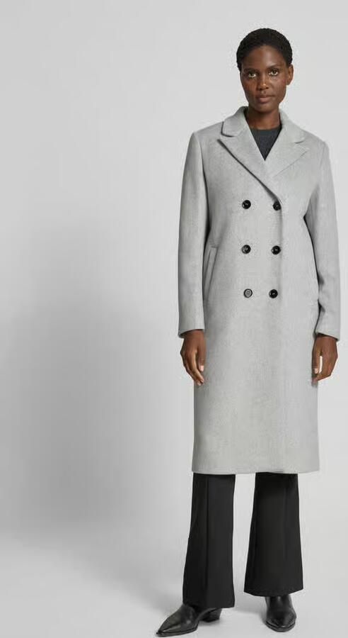 Christian Berg Woman Selection Regular fit lange wollen jas met viscose - Foto 2