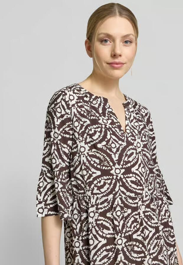 Christian Berg Woman Selection regular fit mini-jurk van 100% viscose met tegelprint