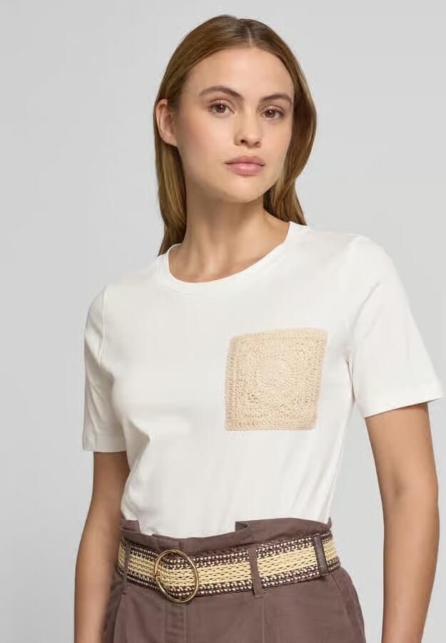 Christian Berg Woman Selection regular fit T-shirt met gebreide detail