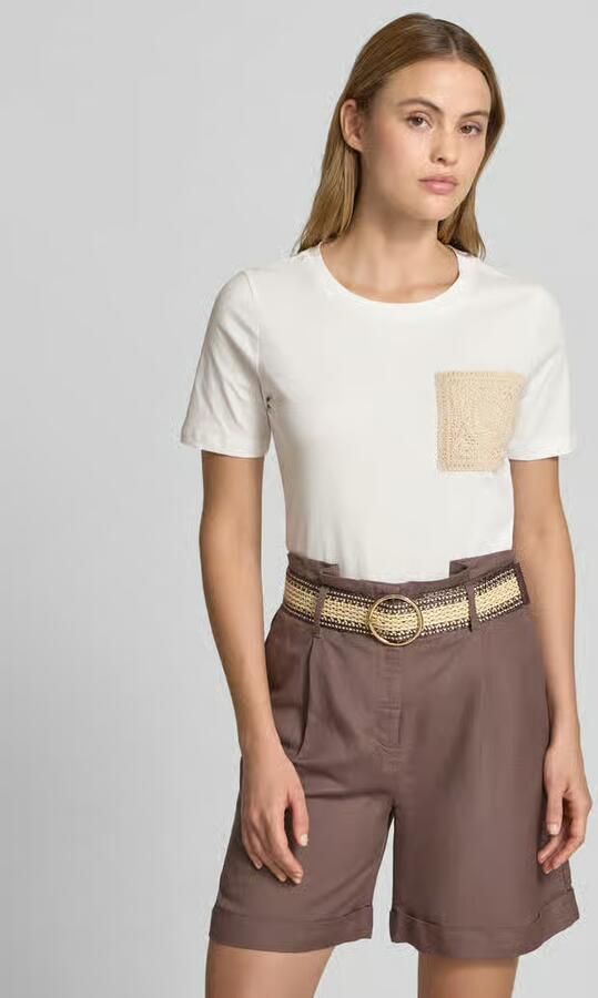 Christian Berg Woman Selection regular fit T-shirt met gebreide detail - Foto 3