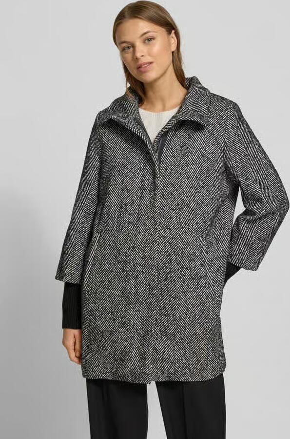 Christian Berg Woman Selection Relaxed fit lange wollen jas met opstaande kraag - Foto 2