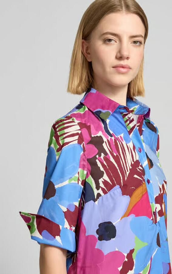 Christian Berg Woman Selection relaxed fit midi-jurk met florale all-over print
