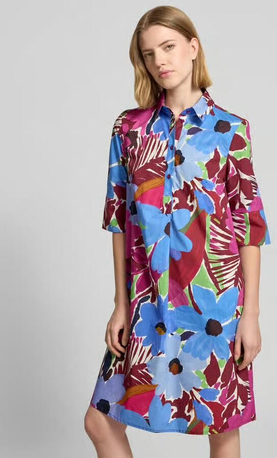 Christian Berg Woman Selection relaxed fit midi-jurk met florale all-over print - Foto 2