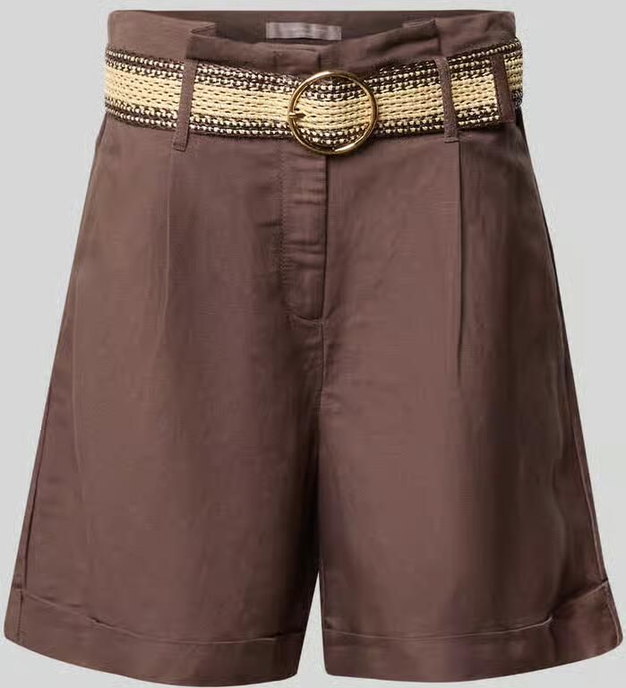 Christian Berg Woman Selection Short van mix van linnen en viscose met riem - Foto 2