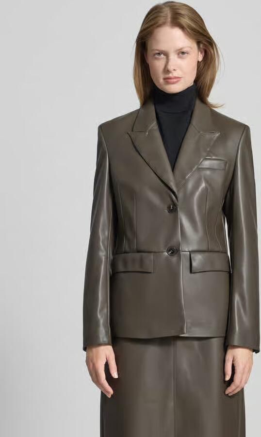 Christian Berg Woman Selection Slim fit blazer in leerlook met klepzakken - Foto 2