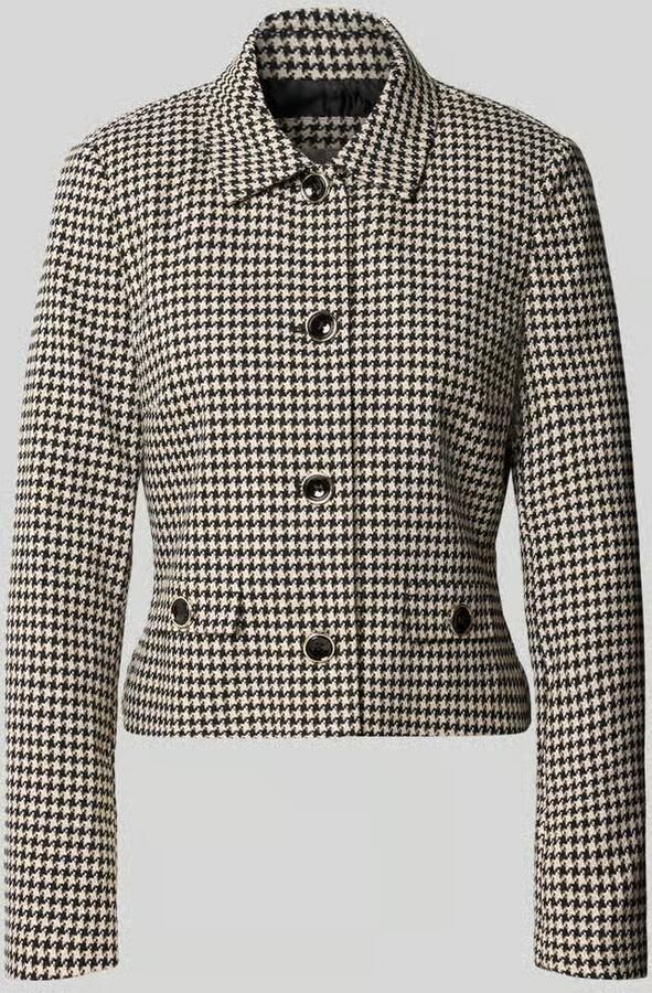 Christian Berg Woman Selection slim fit blazer met hanentandpatroon